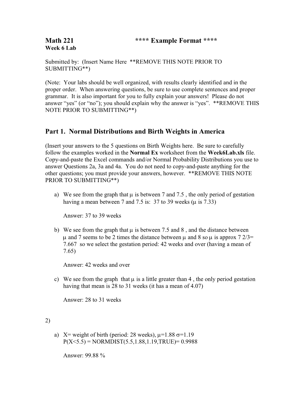 Part 1. Normal Distributions and Birth Weights in America