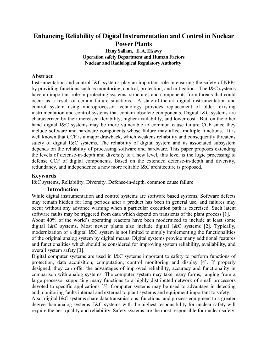 Enhancing Reliability of Digital Instrumentation and Control Innuclear Power Plants