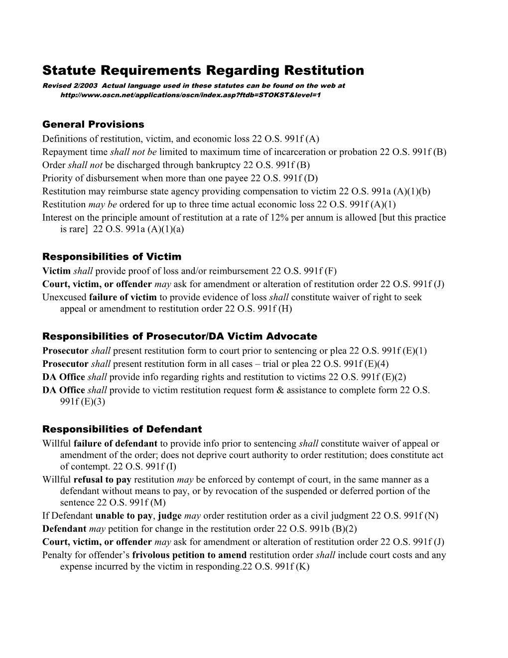 Reimburse State Agency 22 O