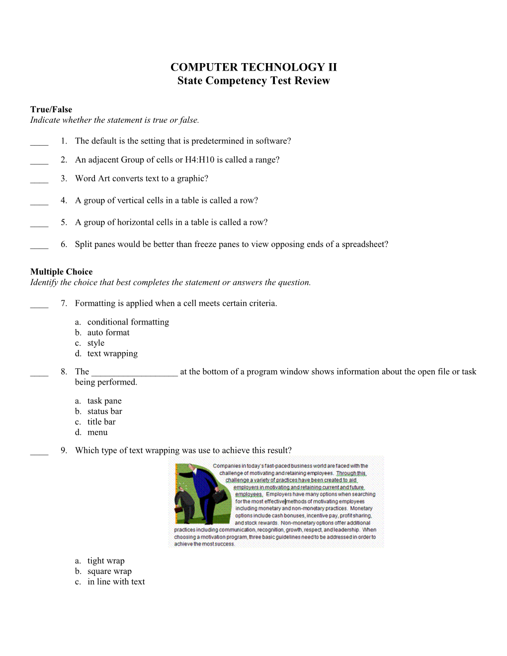 State Competency Test Review