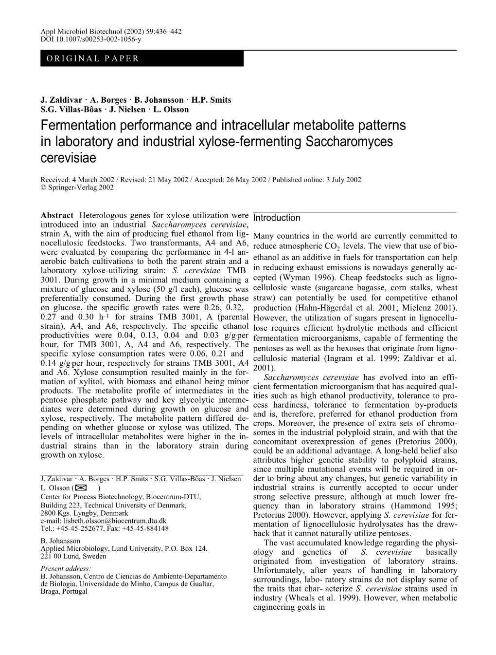 Appl Microbiol Biotechnol (2002) 59:436 442