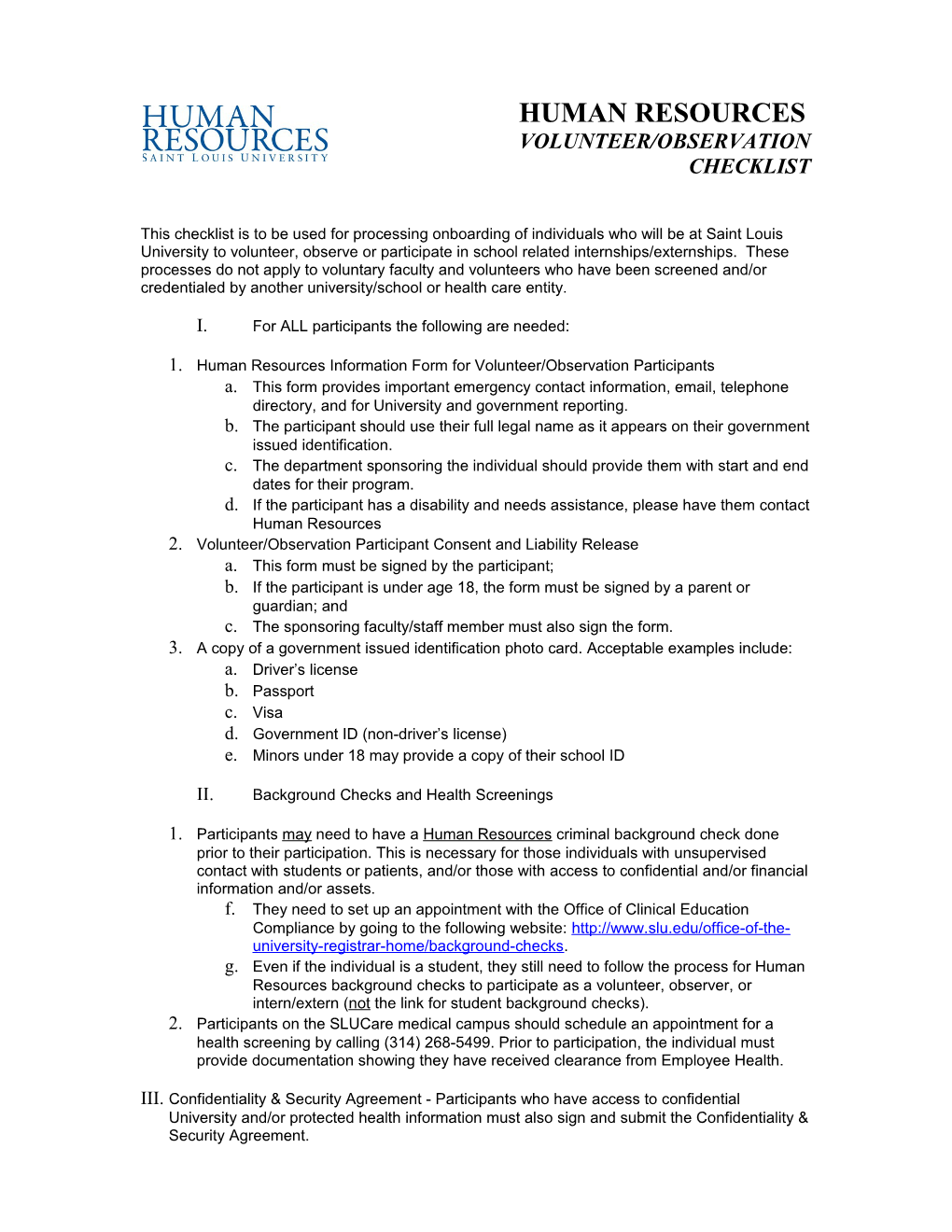 Human Resources Information Form