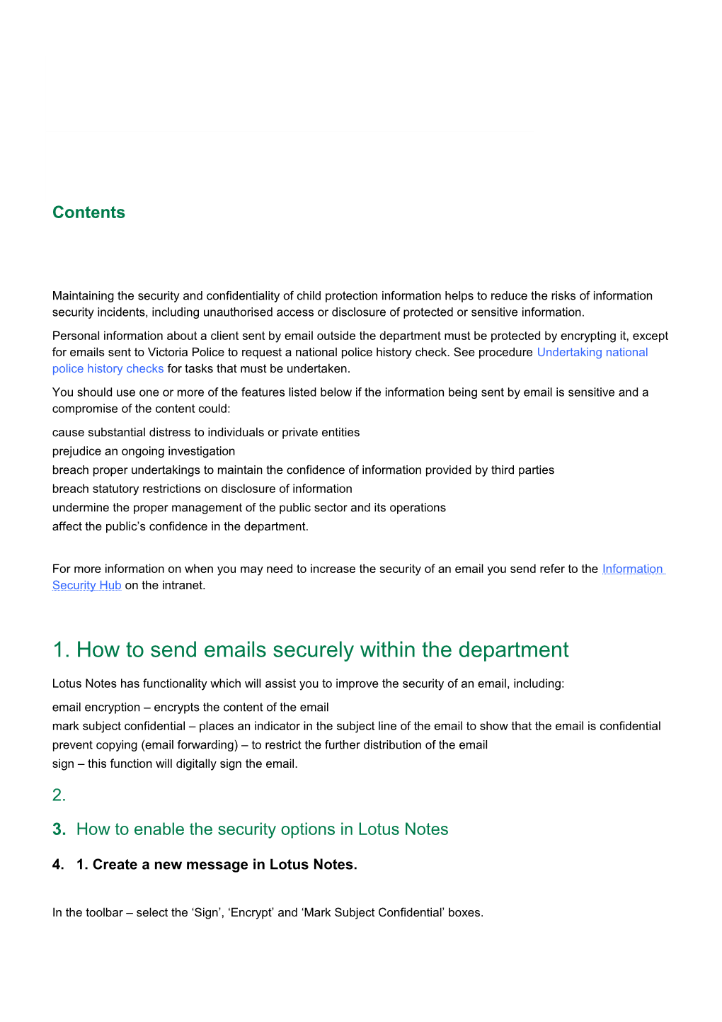 How to Send Emails Securely Within the Department