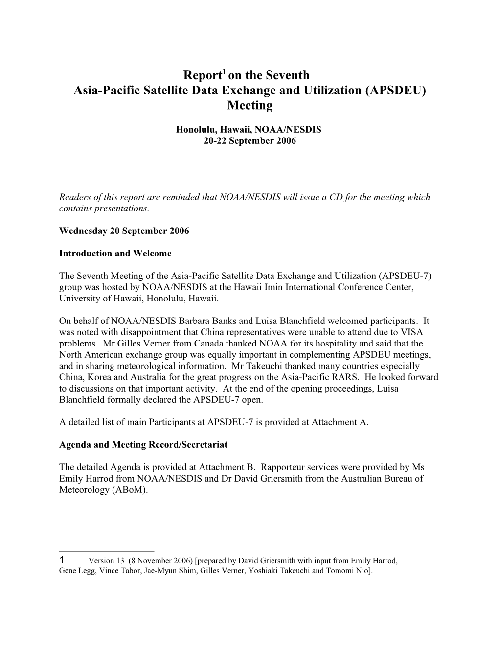 Asia-Pacific Satellite Data Exchange and Utilization (APSDEU) Meeting