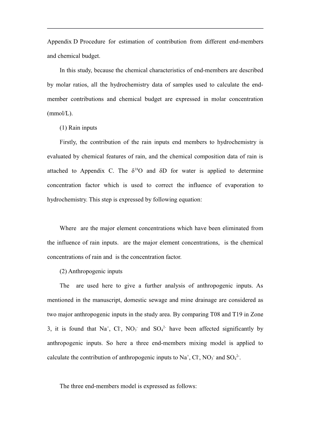 Appendixdprocedure for Estimation of Contribution from Different End-Members and Chemical