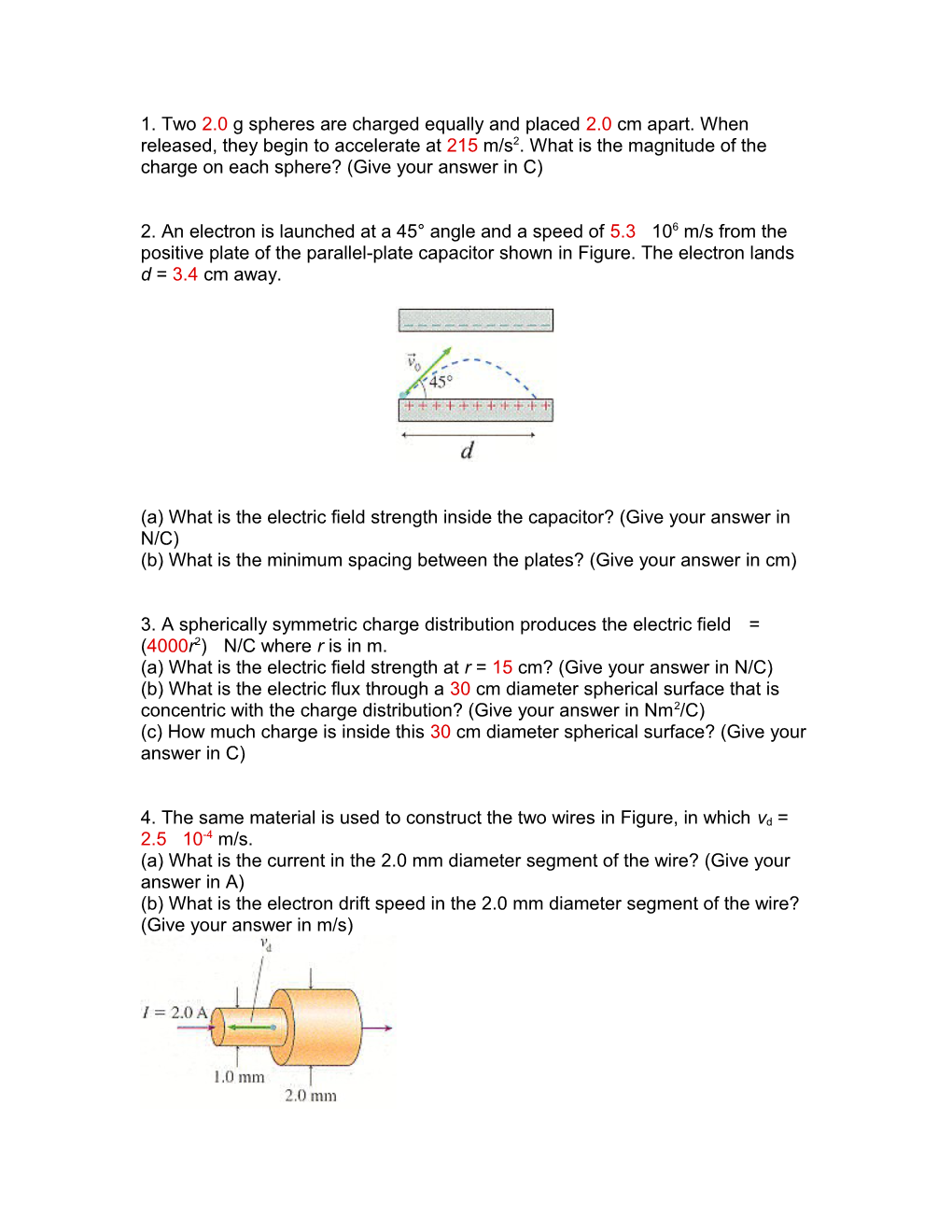 A) What Is the Electric Field Strength Inside the Capacitor? (Give Your Answer in N/C