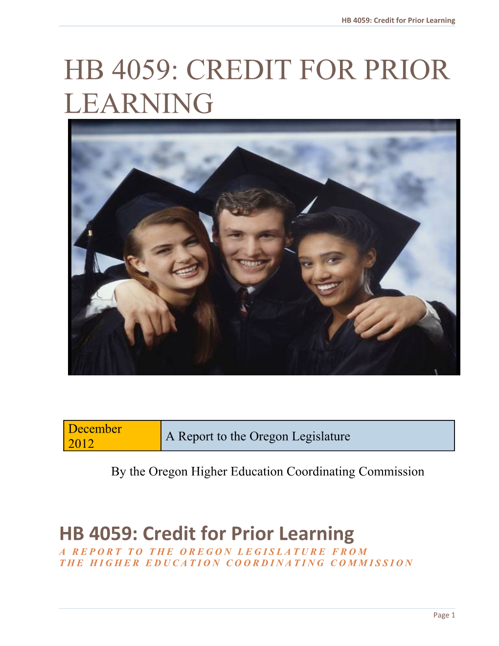 HB 4059: Credit for Prior Learning