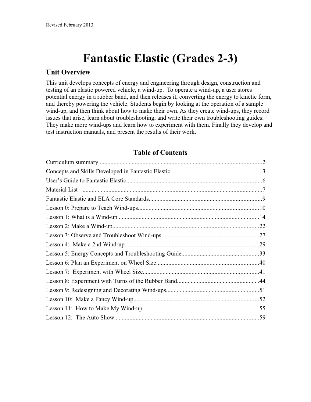 Fantastic Elastic (Grades 2-3)