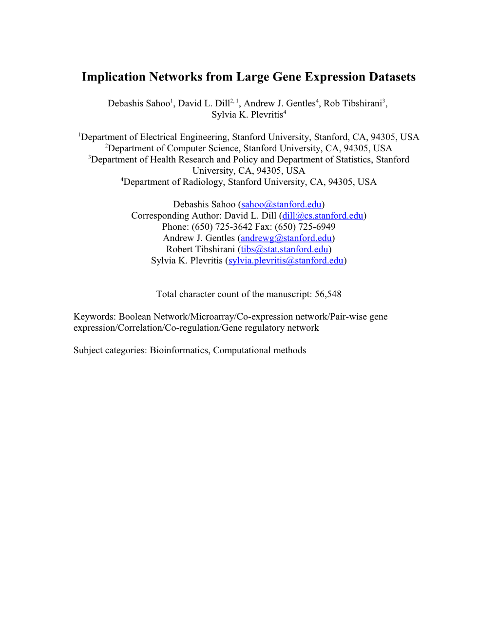 Implication Networks from Large Gene Expression Datasets