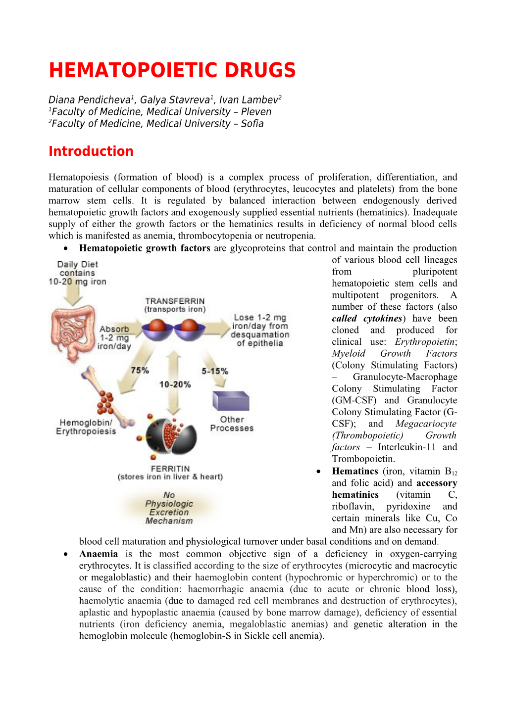 Hematopoietic Drugs