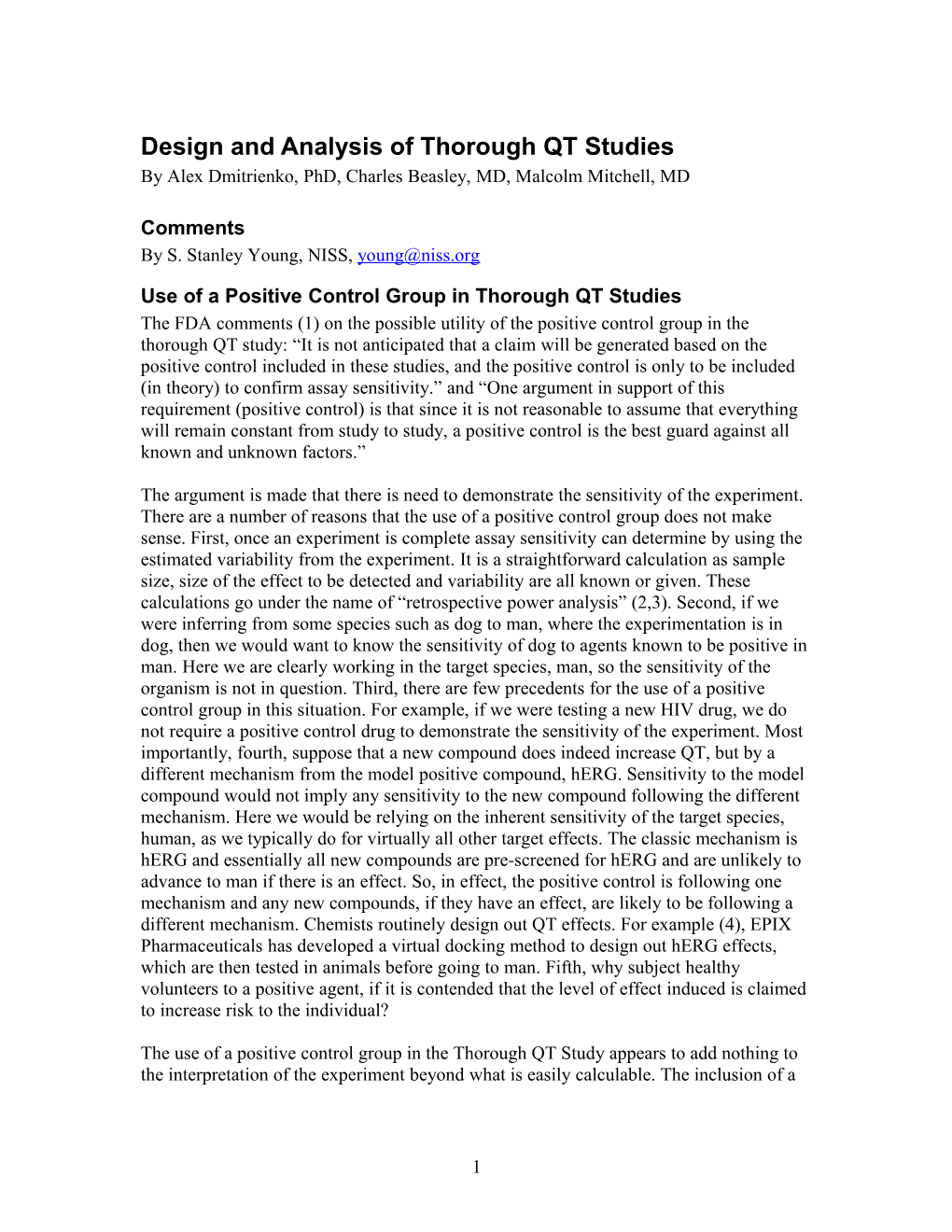 Design and Analysis of Thorough QT Studies