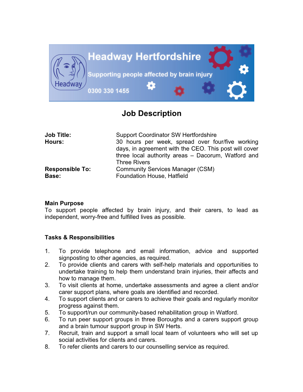 Headway North Herts & Stevenage Ltd