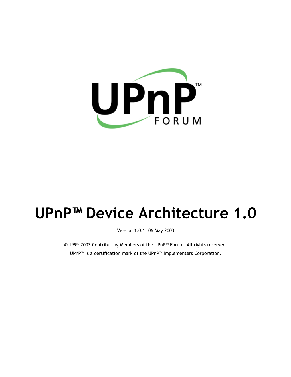 Universal Plug and Play Device Architecture