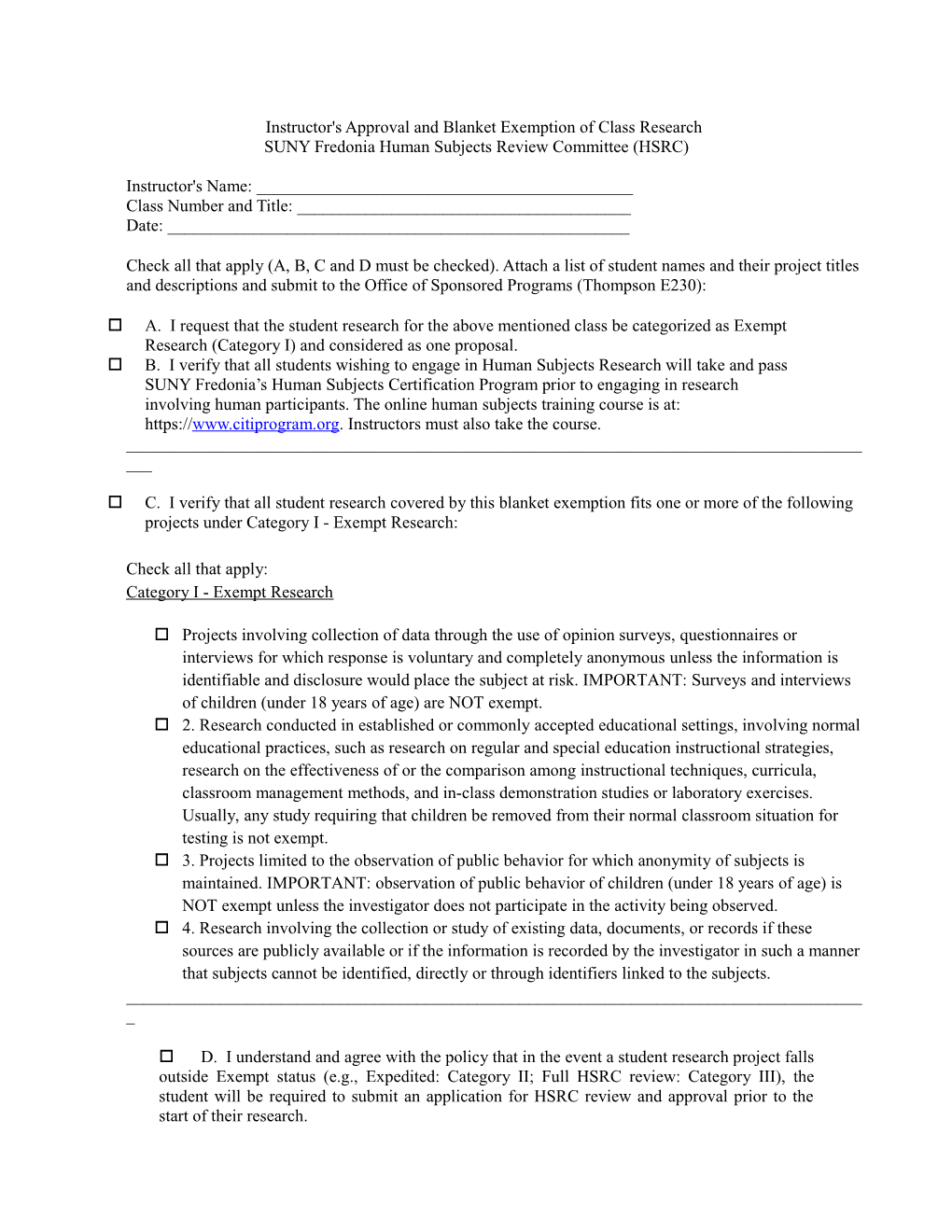 Instructor's Approval of Student Research Form 2 1