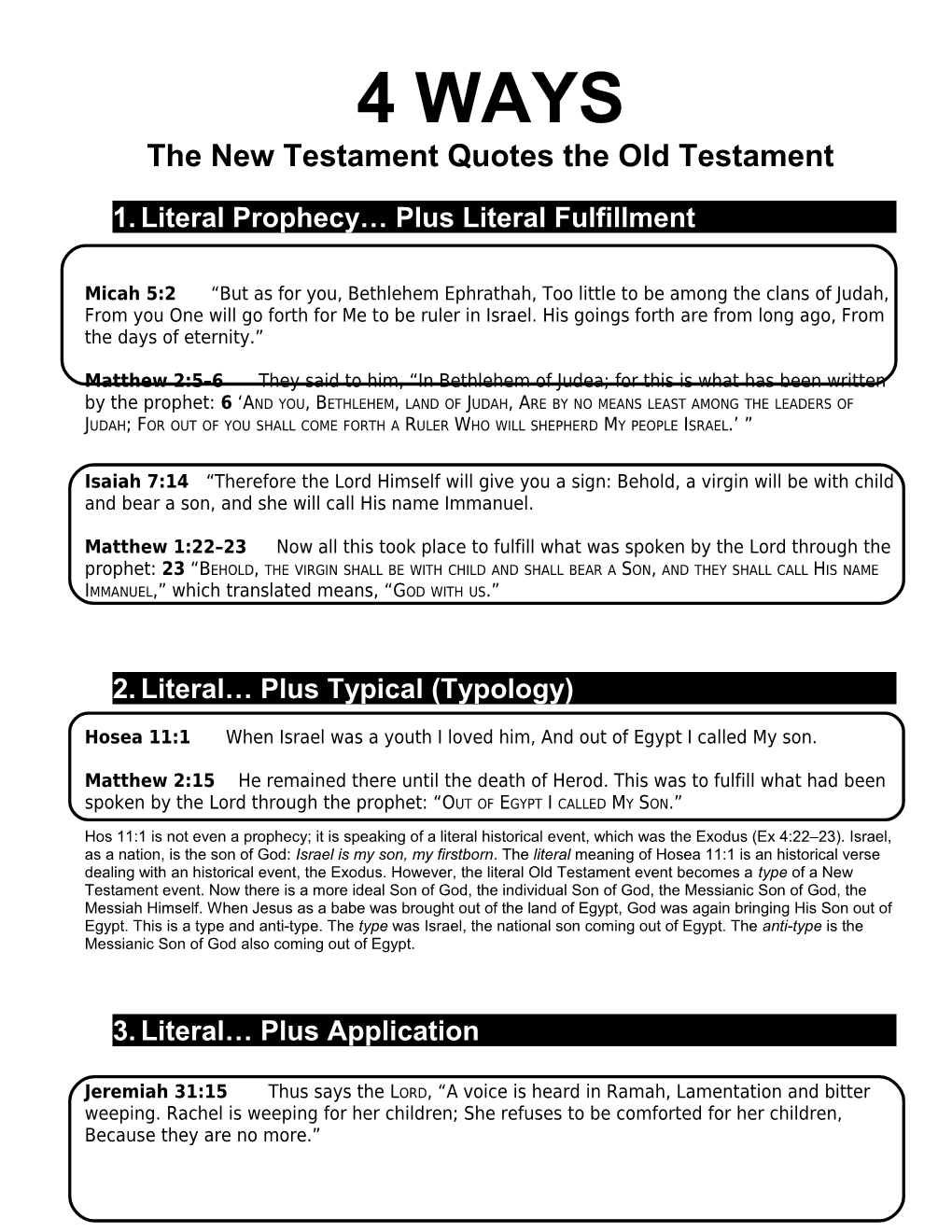 The New Testament Quotes the Old Testament