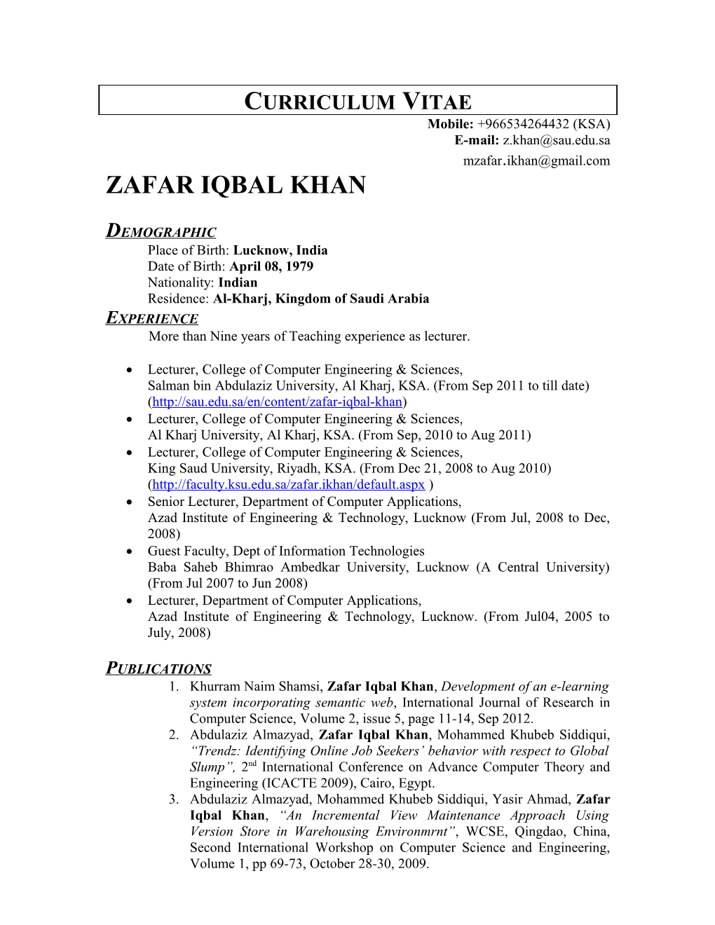 Zafar Iqbal Khan