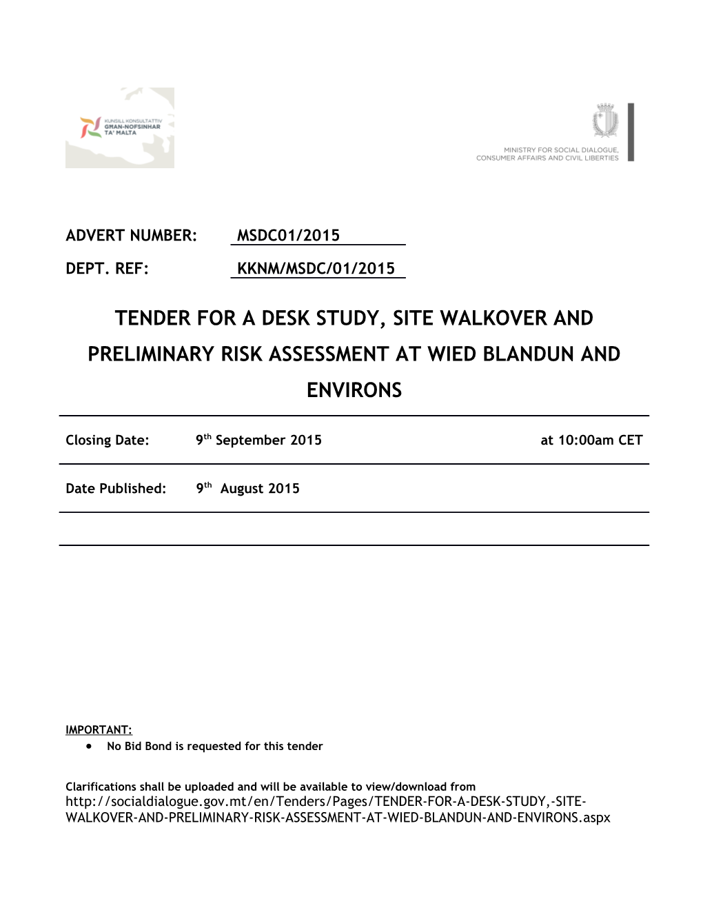 Volume 1 Section 1 Instructions to Tenderers