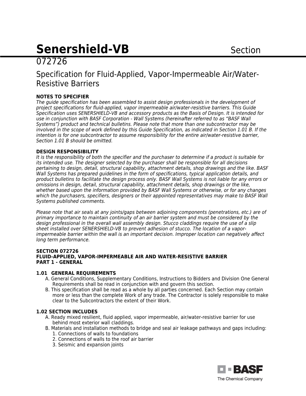 Specification for Fluid-Applied, Vapor-Impermeable Air/Water-Resistive Barriers