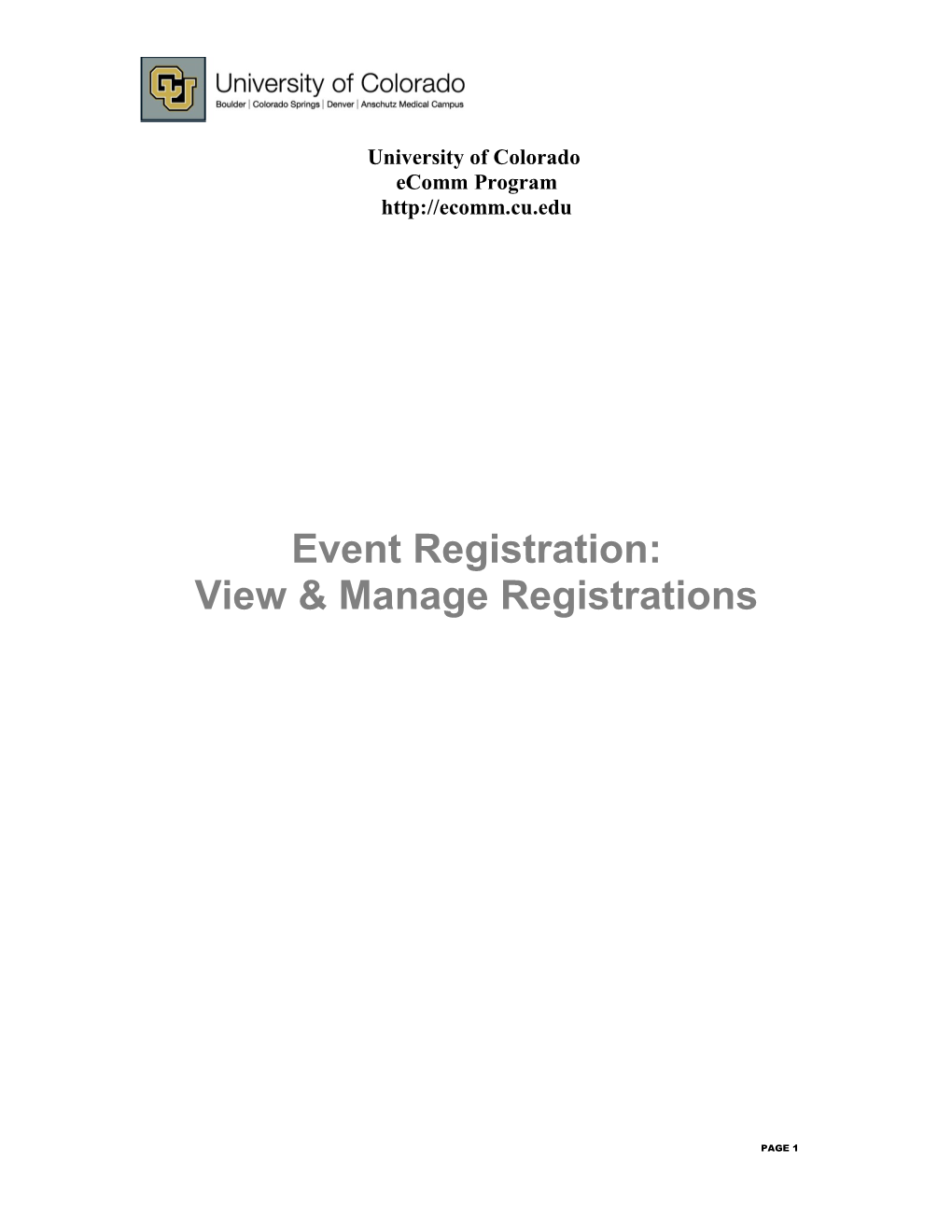 Event Registration View & Manage Registrations