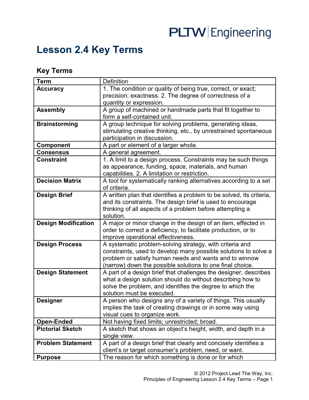 Lesson 2.4 Key Terms