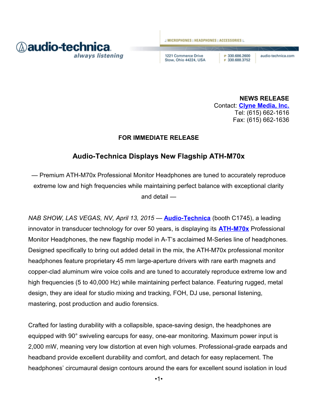 Audio-Technica Displays New Flagship ATH-M70x