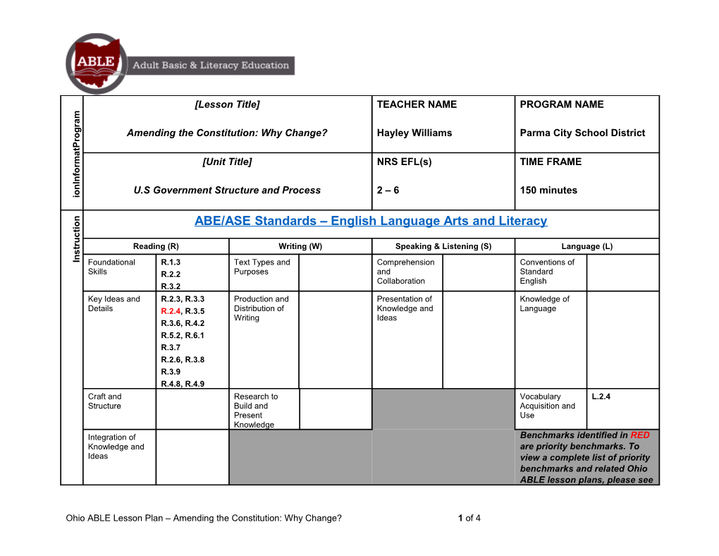 Students Will Interpret and Analyze Documents About the Constitution