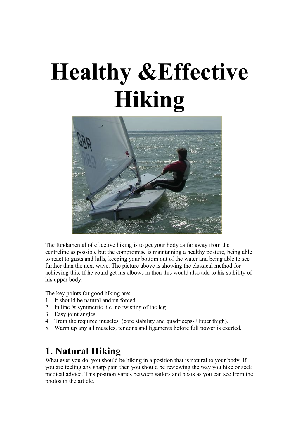 The Key Points for Good Hiking Are