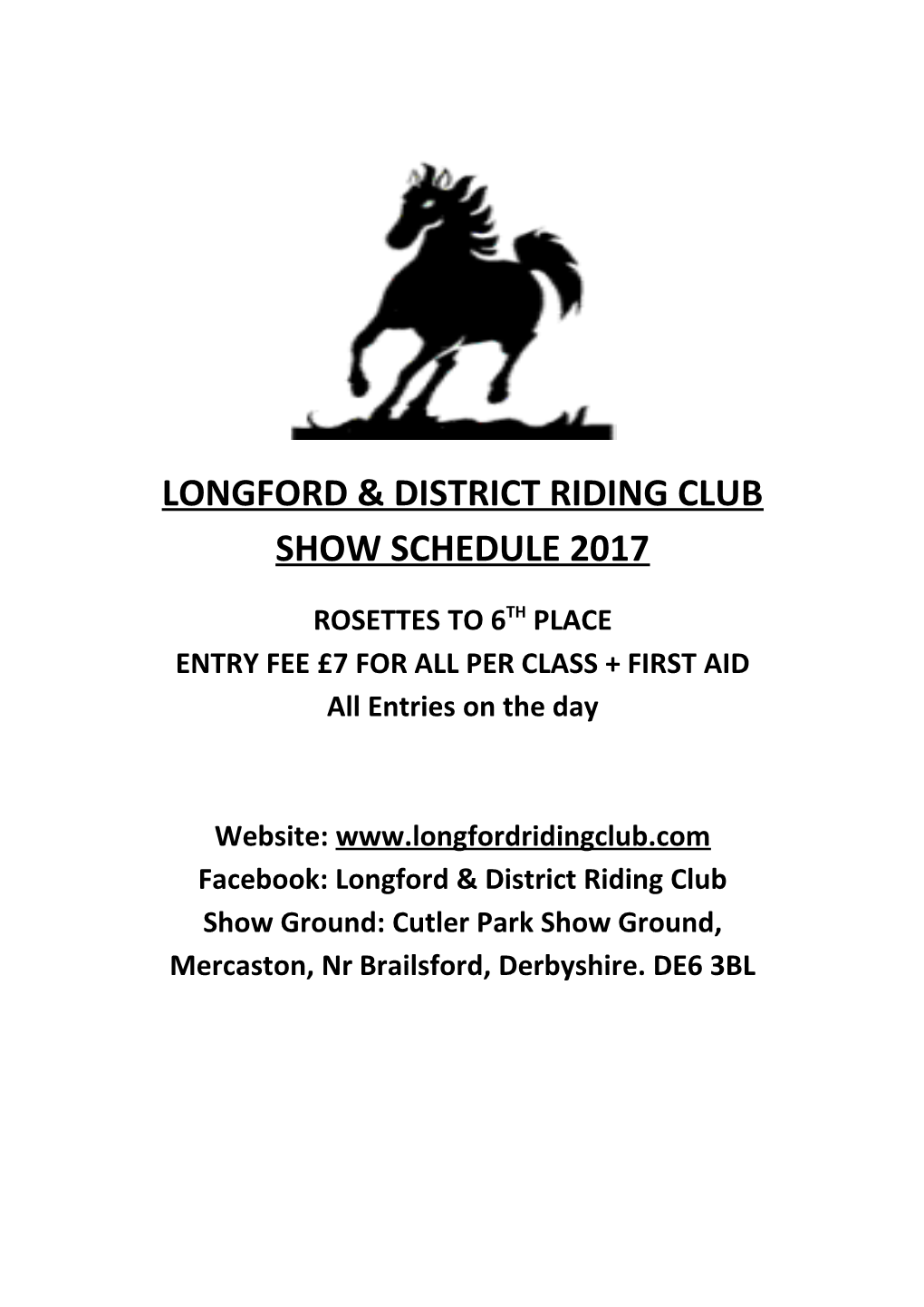Longford & District Riding Club Show Schedule 2017