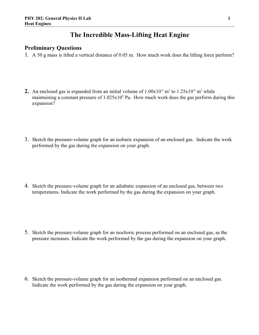 Lab 6: Heat Engines