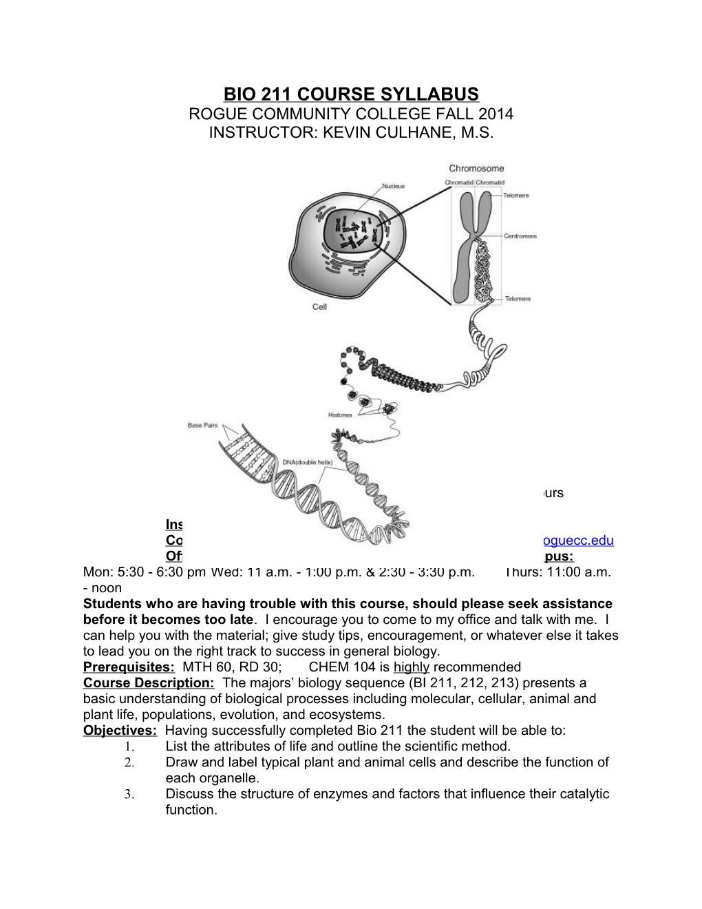 Bio 211 Course Syllabus