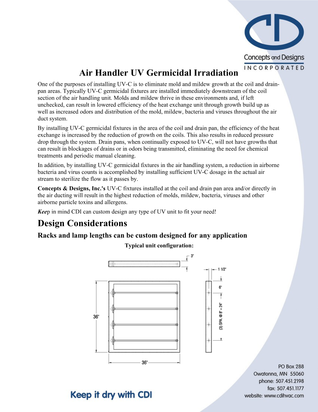 Air Handler UV Germicidal Irradiation