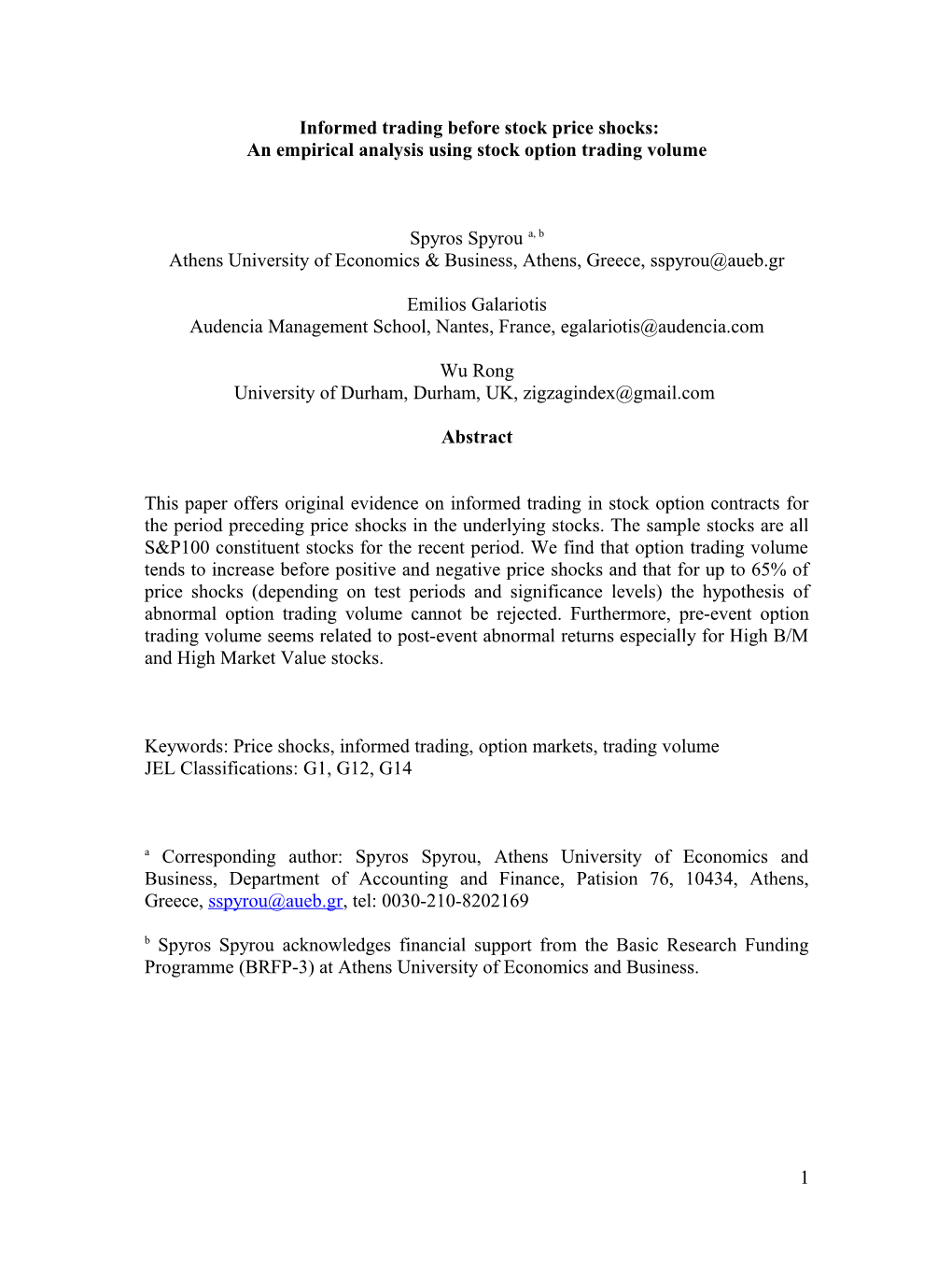 An Empirical Analysis Using Stock Option Trading Volume