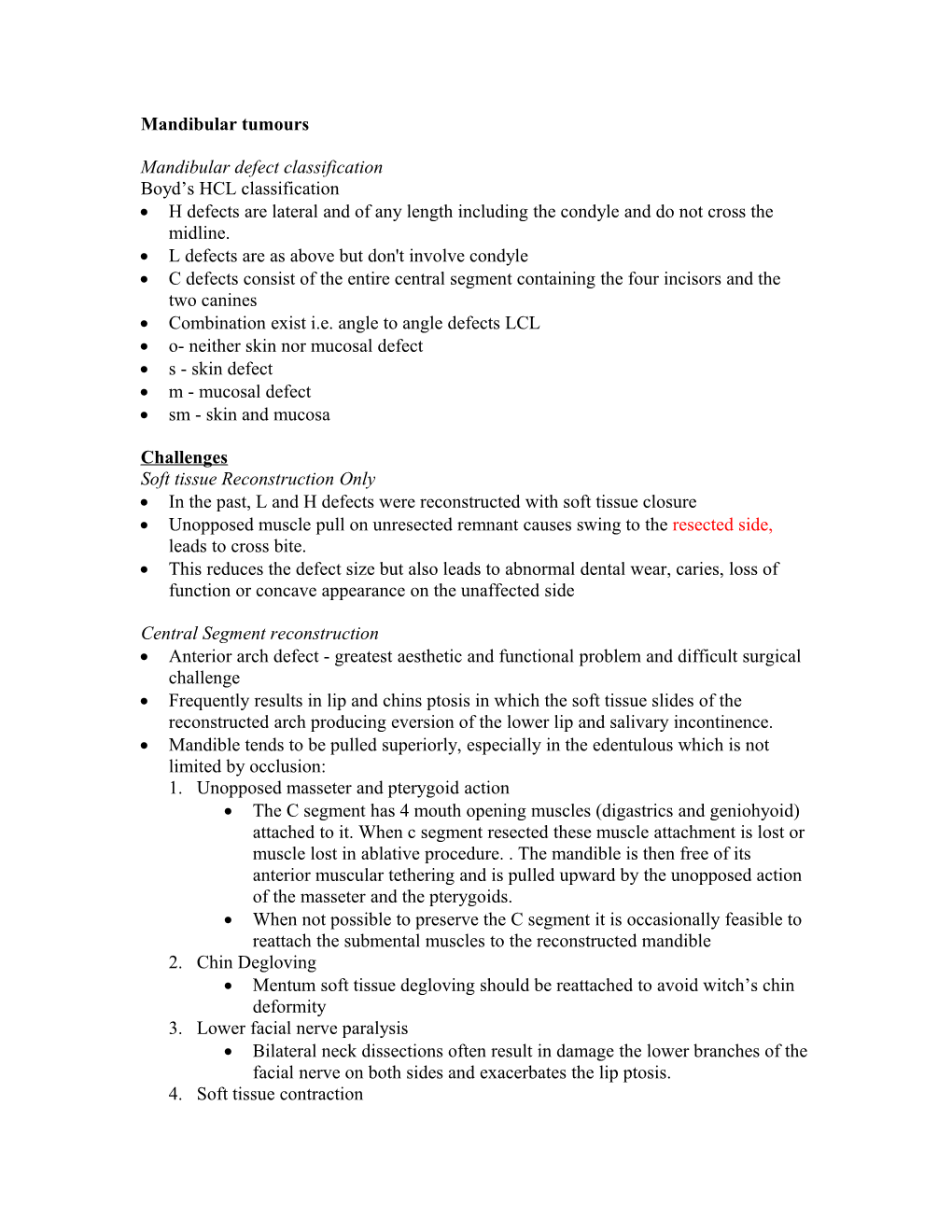 Mandibular Tumours