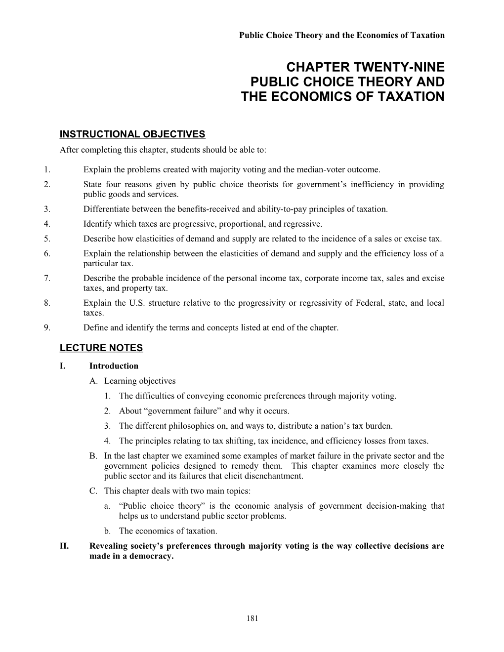 Public Choice Theory and the Economics of Taxation