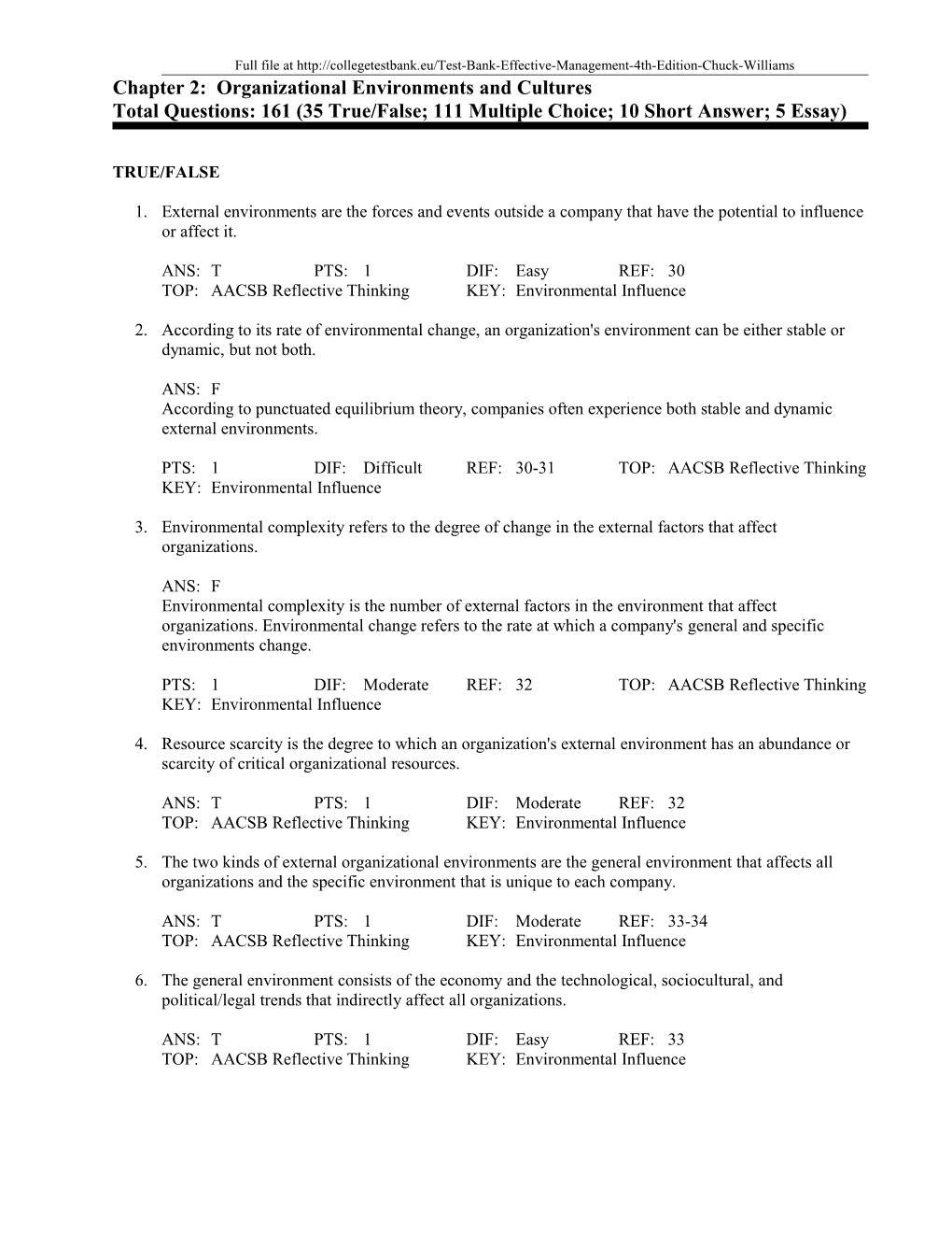 Chapter 2: Organizational Environments and Cultures