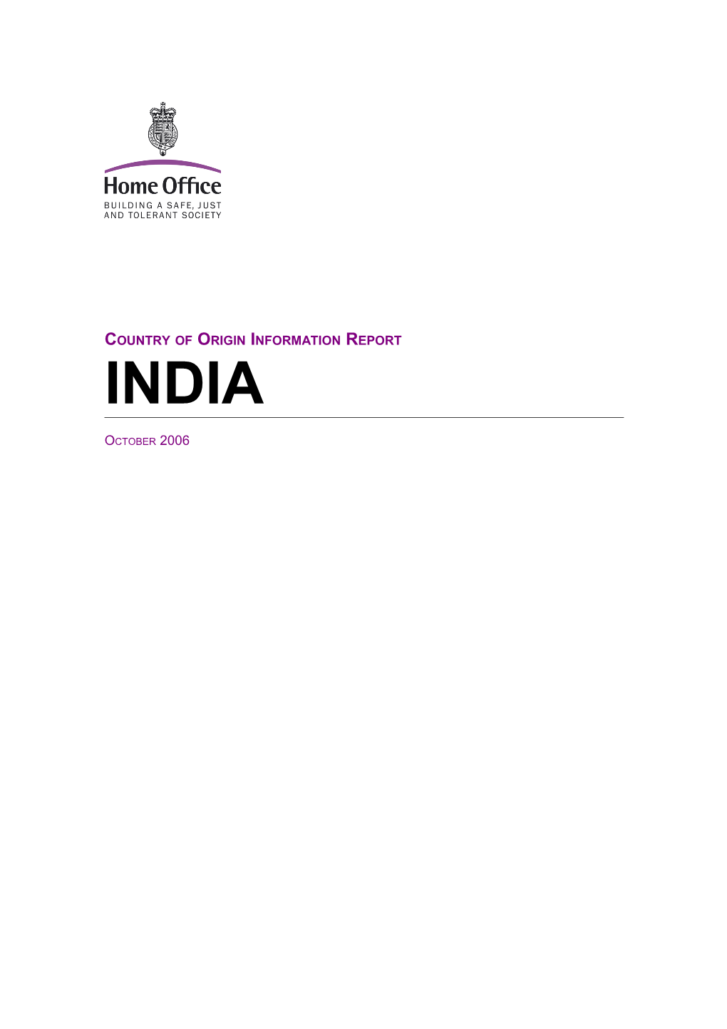 India COIS Report October 2006