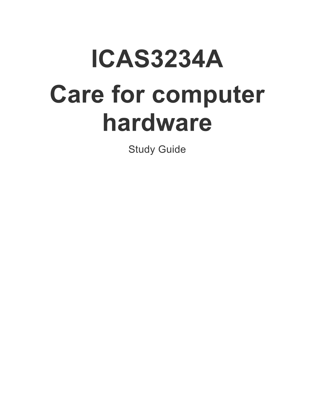 Care for Computer Hardware