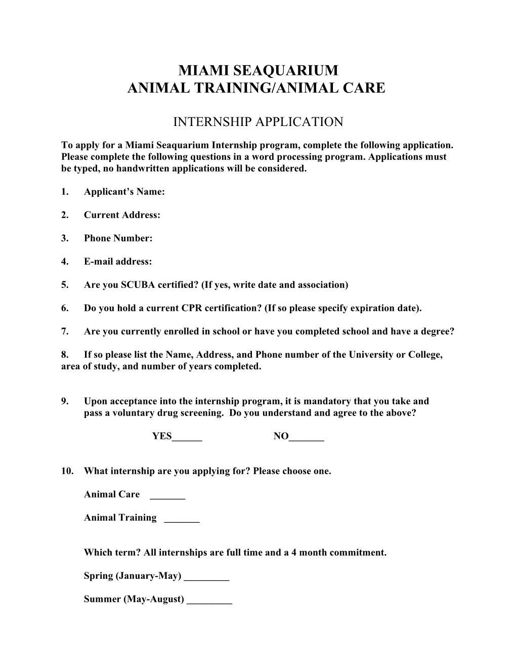 Animal Training/Animal Care