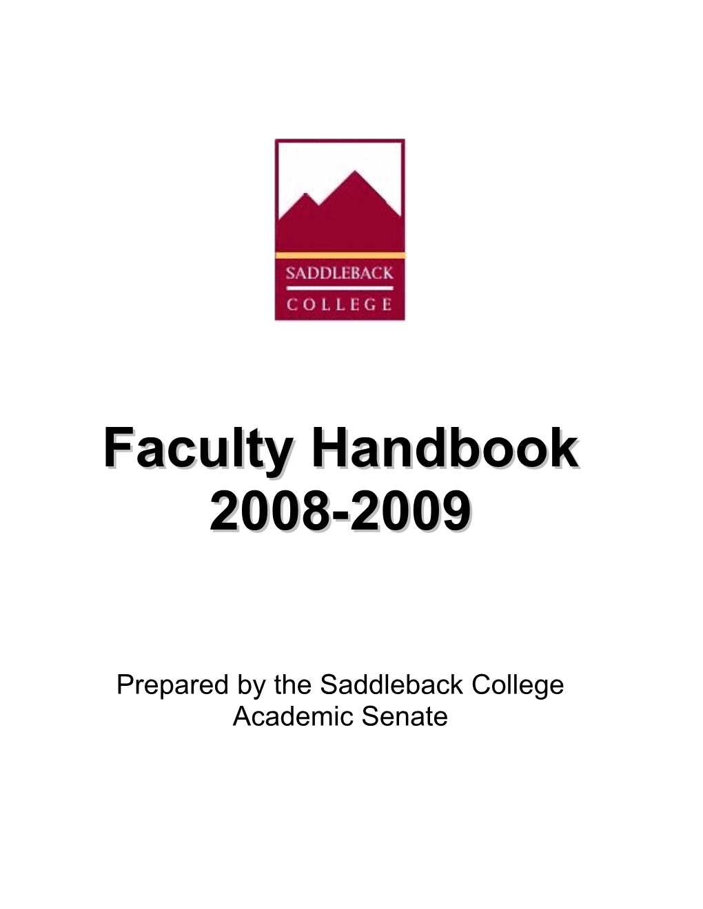 Faculty Handbook, 2008-2009