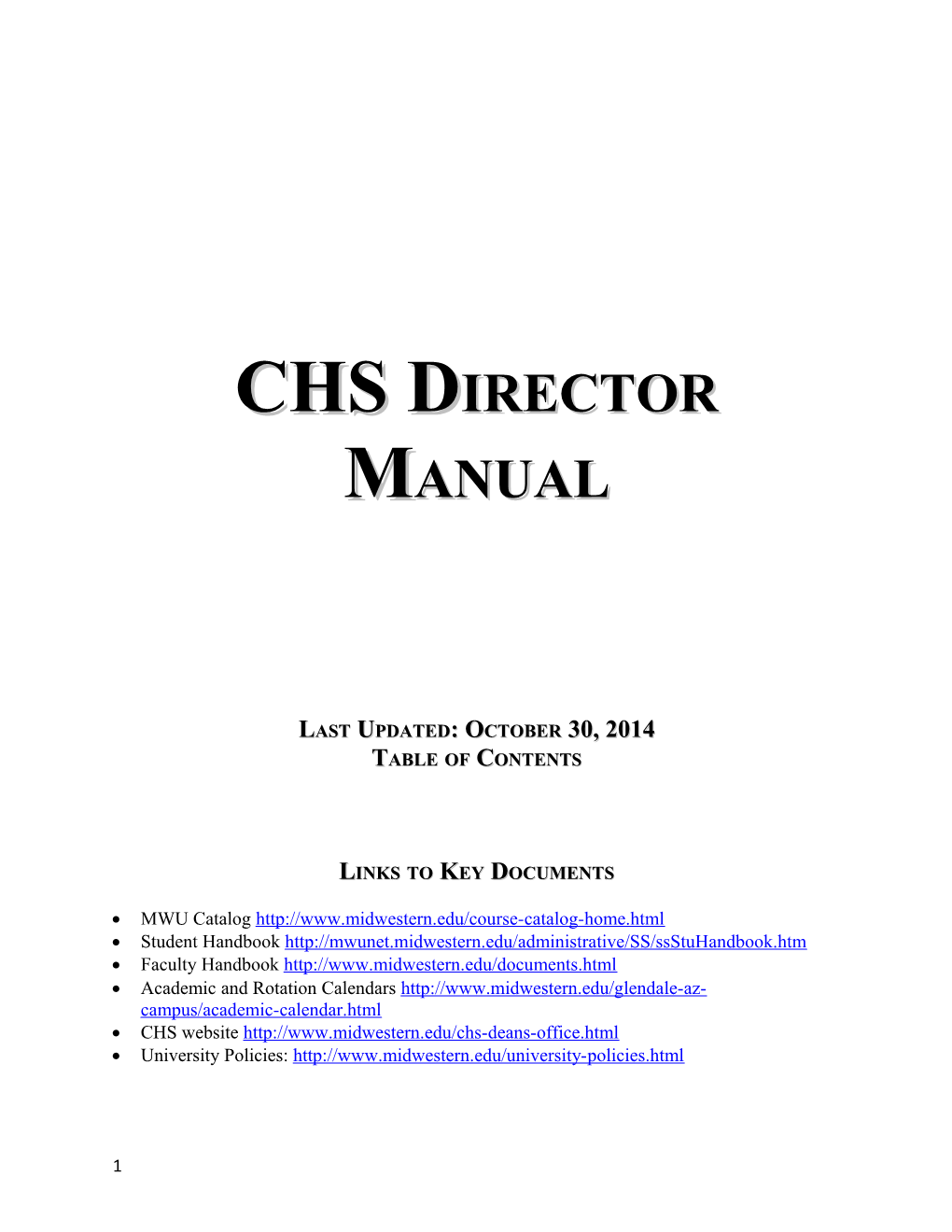 CHS Director Manual
