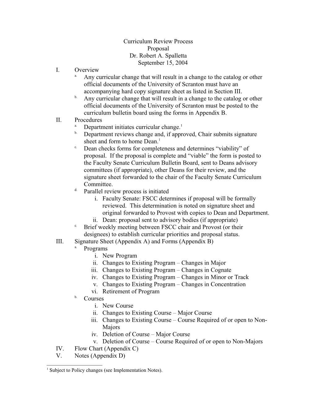 Curriculum Review Process