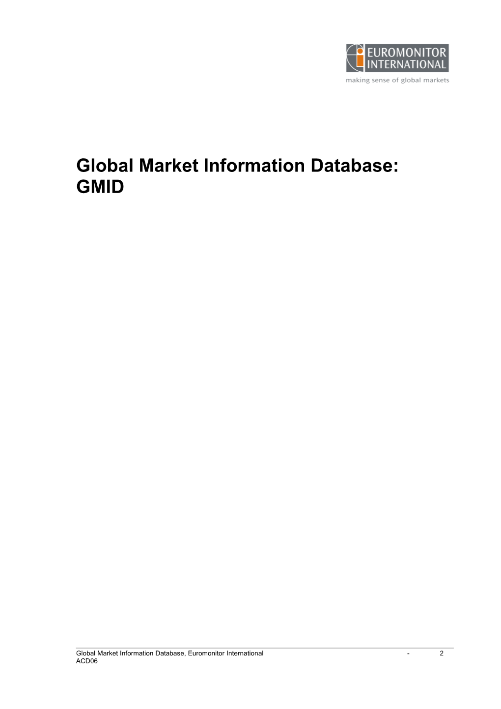 Global Market Information Database