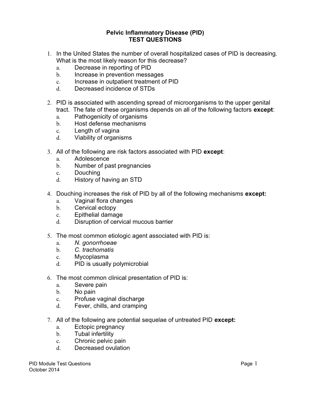 Pelvic Inflammatory Disease