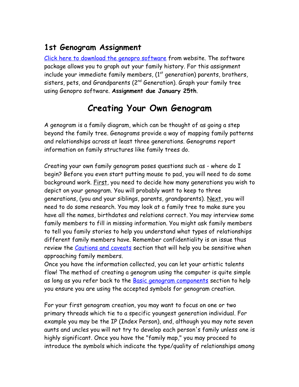 1St Genogram Assignment