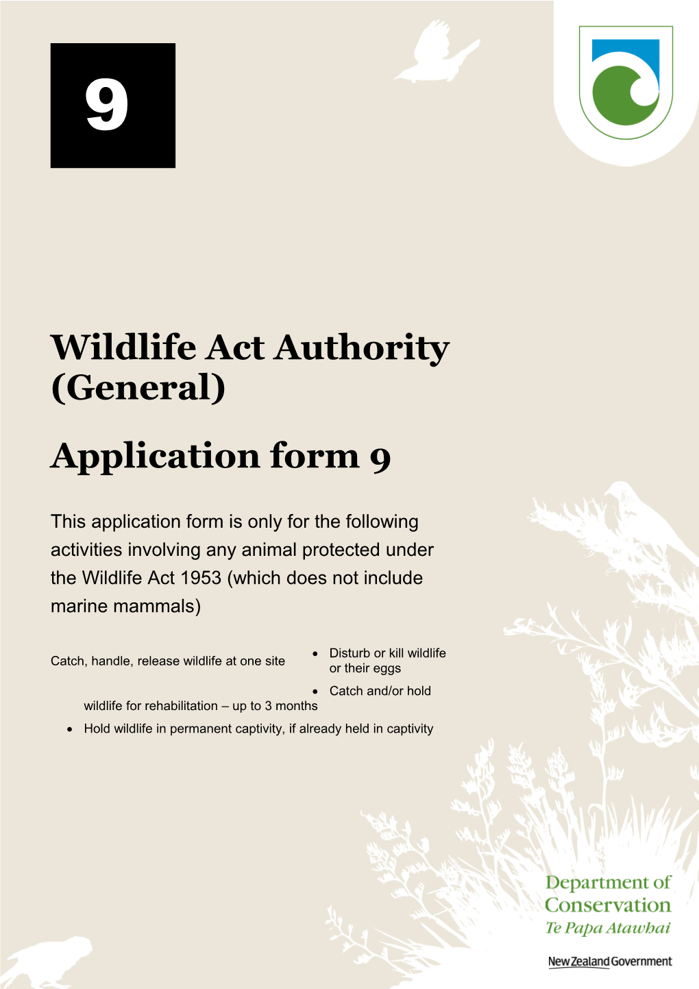 Wildlife Act Authority (General)