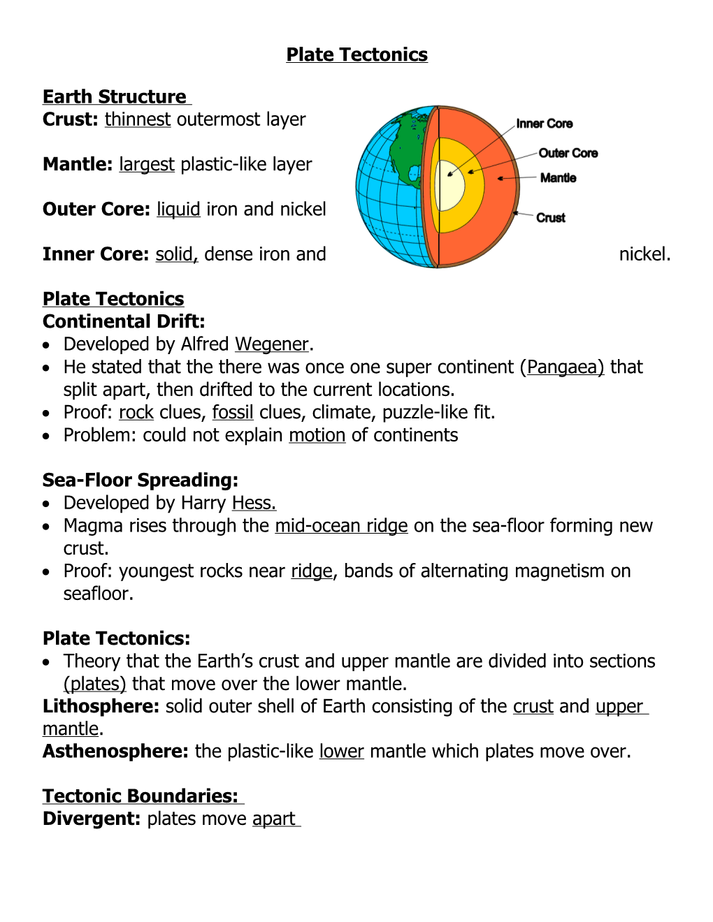 Crust:Thinnest Outermost Layer