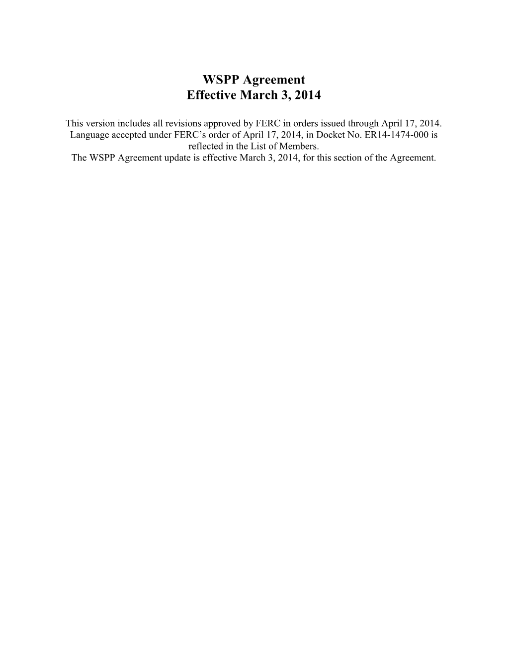 Redline March 3, 2014 WSPP Agreement Updated on 4.17.14 (W0022031;1)