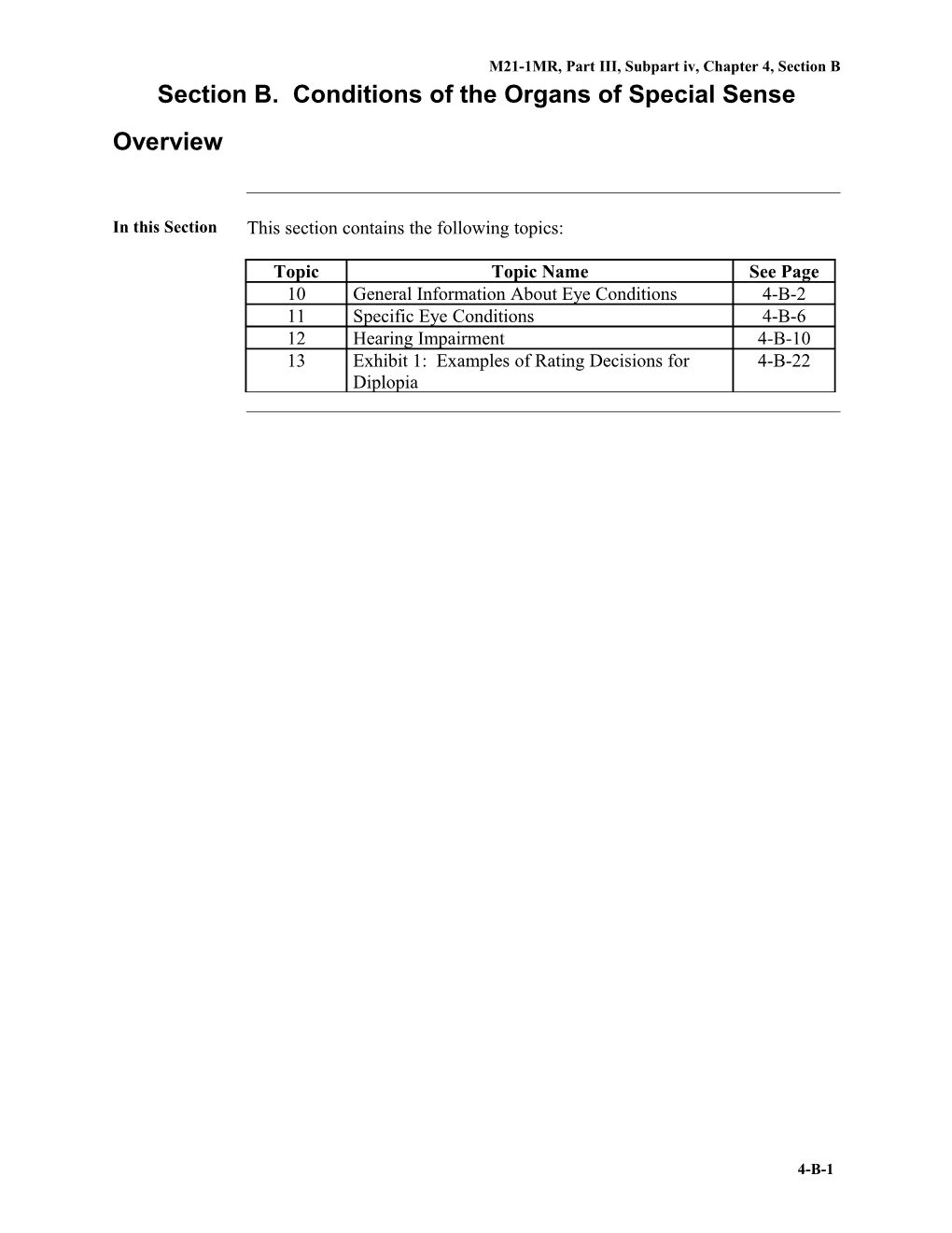 M21-1MR, Part III, Subpart Iv, Chapter 4, Section B