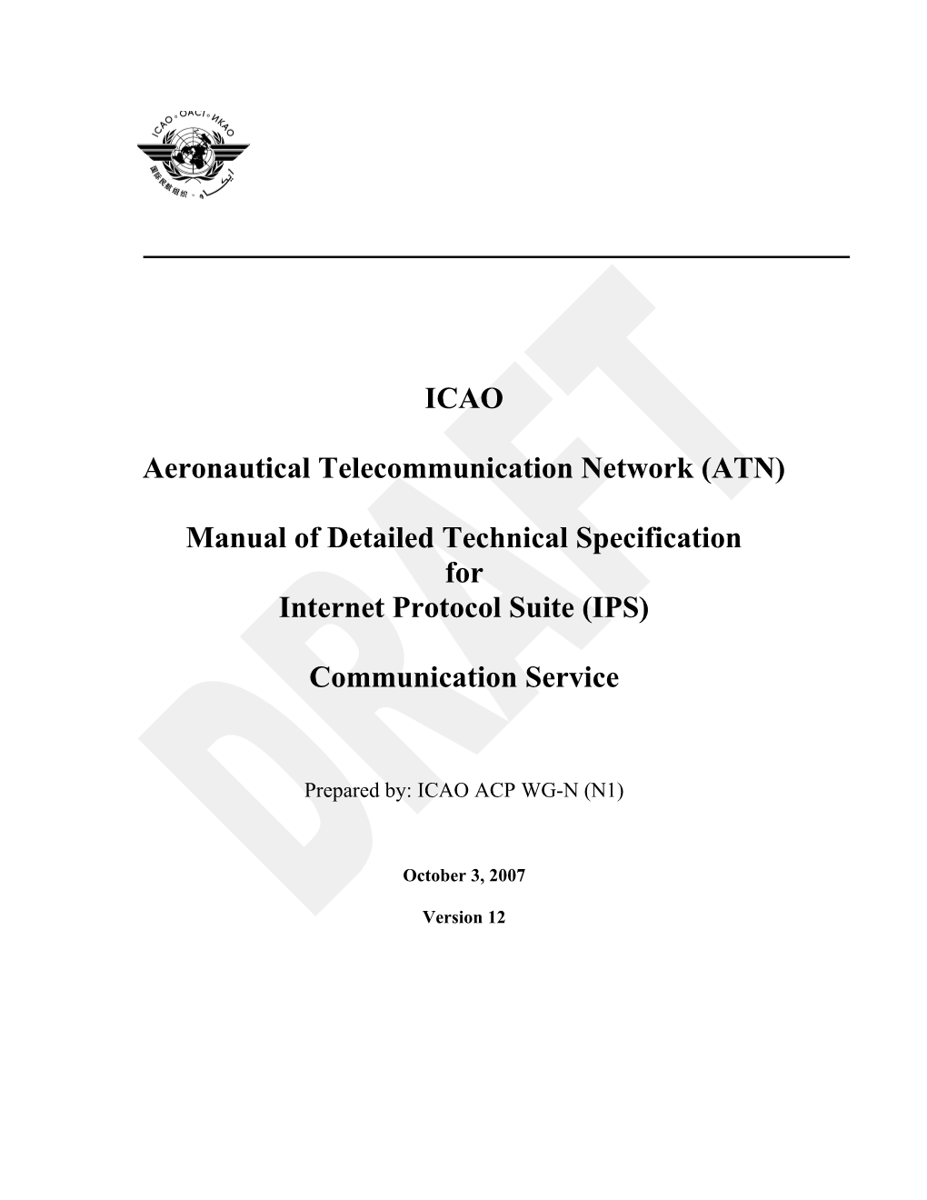 ICAO - Aeronautical Telecommunication Network (ATN)Manual of Detailed Technical Specification