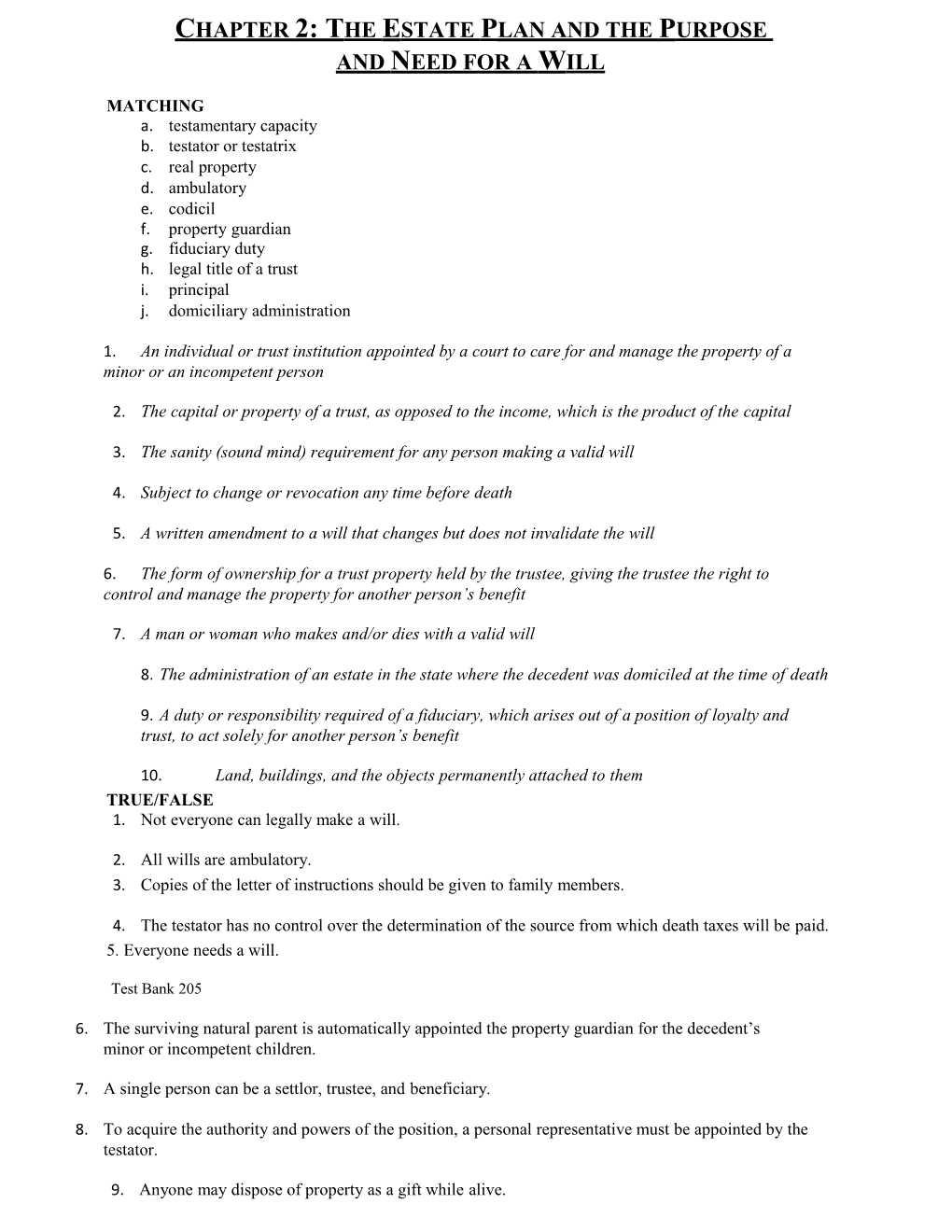 Chapter 2: the Estate Plan and the Purpose and Need for a Will